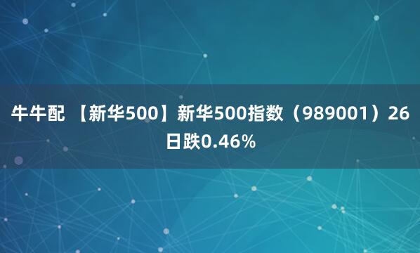 牛牛配 【新华500】新华500指数（989001）26日跌0.46%